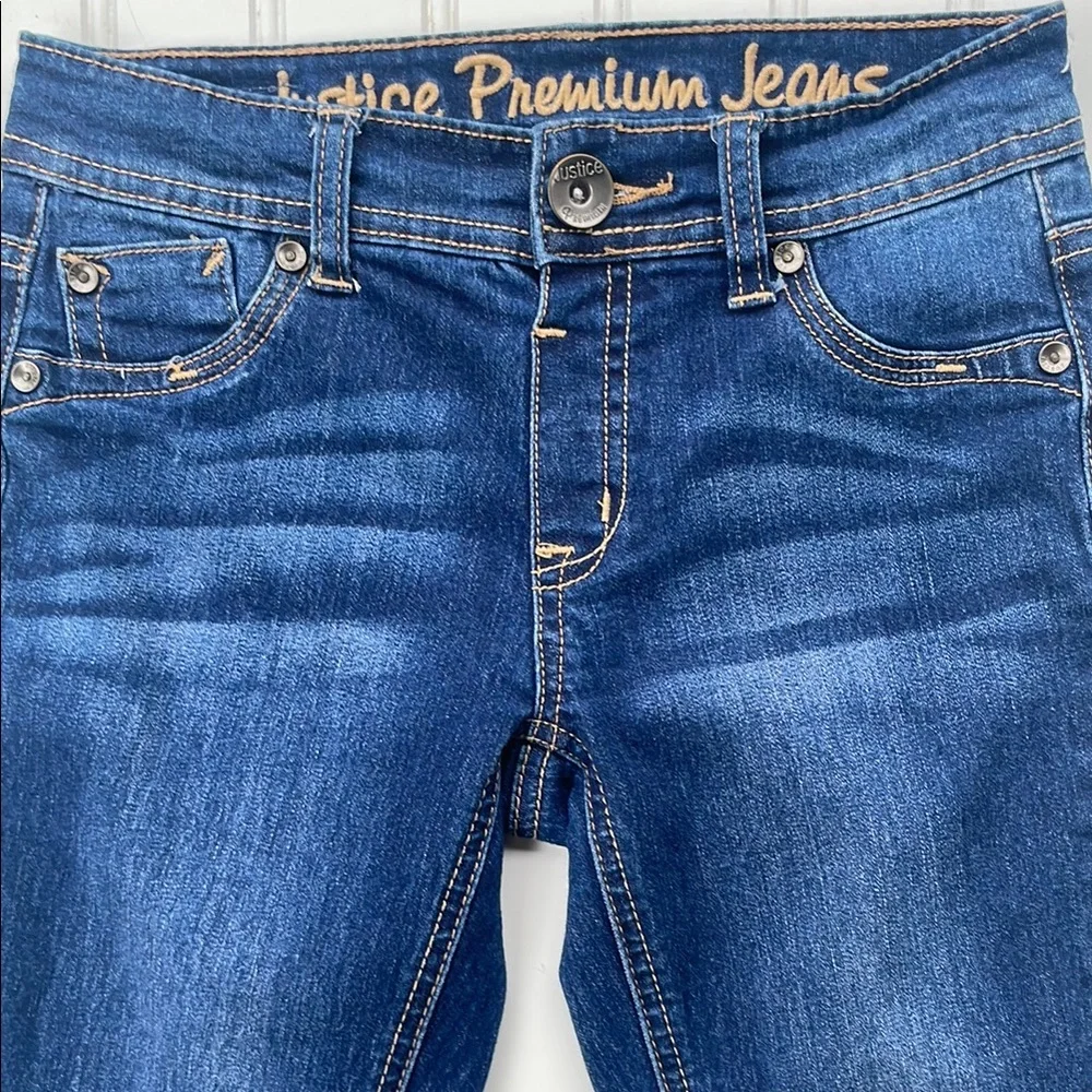 JUSTICE PREMIUM JEANS GIRLS SIMPLY LOW BLUE JEANS SIZE 12S